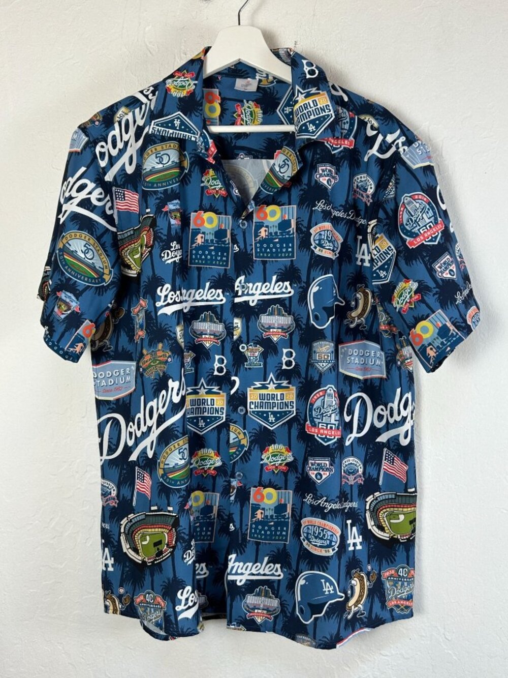 RARE Los Angeles Dodgers 60th Anniversary Shirt Mens Medium Short Sleeve